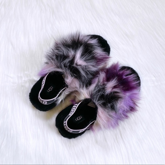 UGG Women’s Fluff Yeah Slide Tie Dye Slipper Sandals In Magnolia - Picture 3 of 7